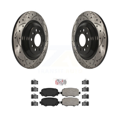 Rotor de frein à disque fendu percé à revêtement arrière et Kit de plaquettes en céramique pour Jeep Cheroke