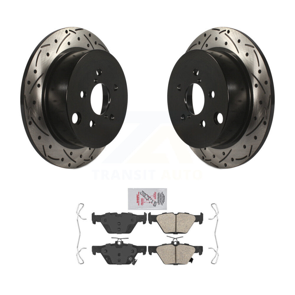 Rotor de frein à disque à fente percée avec revêtement arrière et Kit de plaquettes en céramique pour Subaru Crosstre
