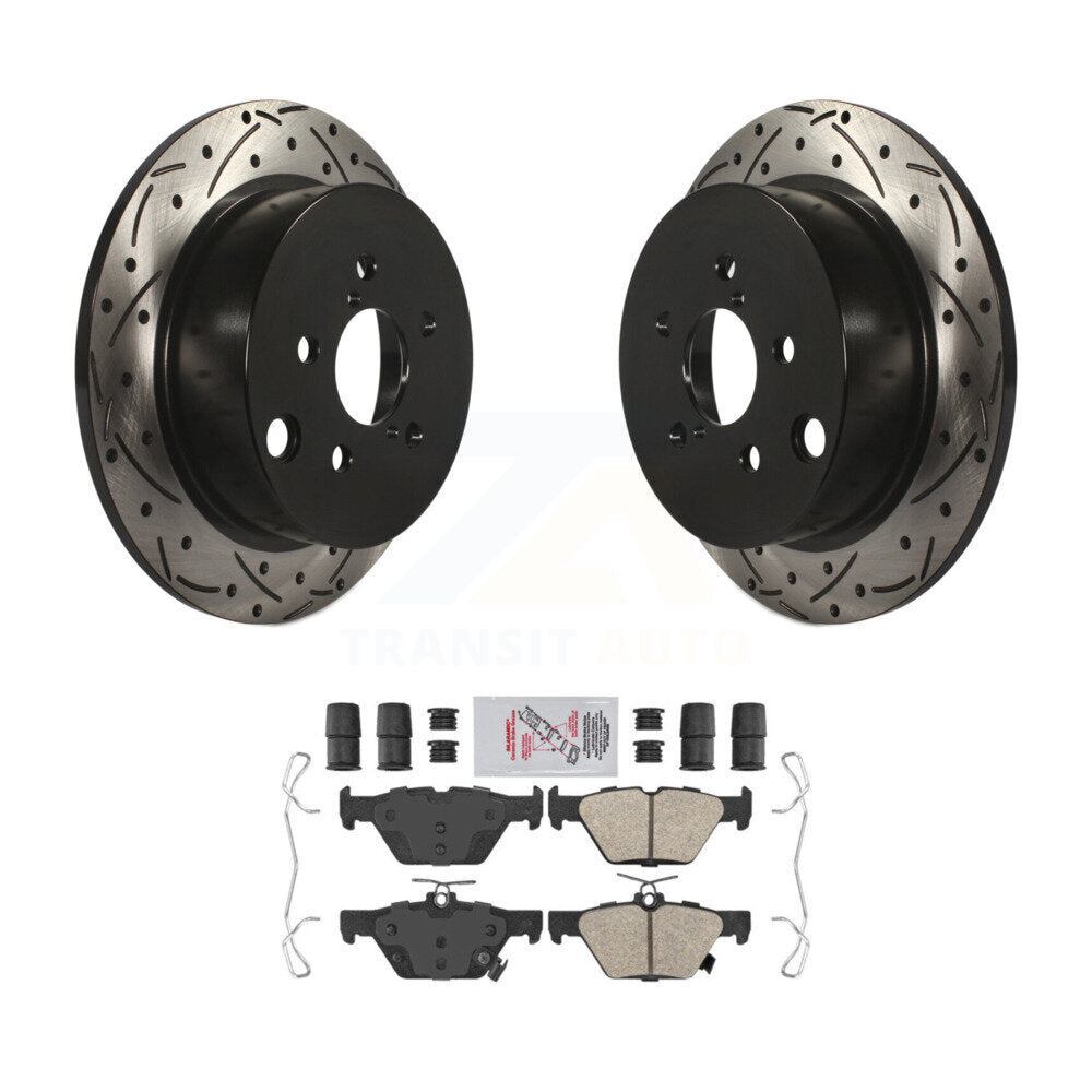 Rotor de frein à disque à fente percée avec revêtement arrière et Kit de plaquettes en céramique pour Subaru Crosstre