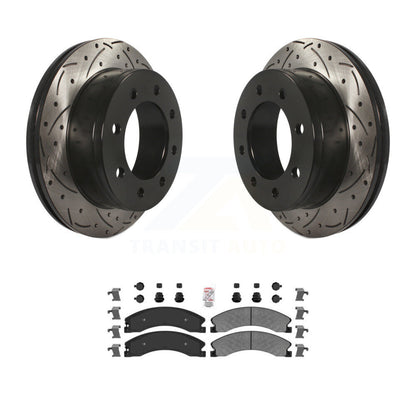 Rotor de frein à fente percée arrière et Kit de plaquettes semi-métalliques pour Chevrolet Express 450