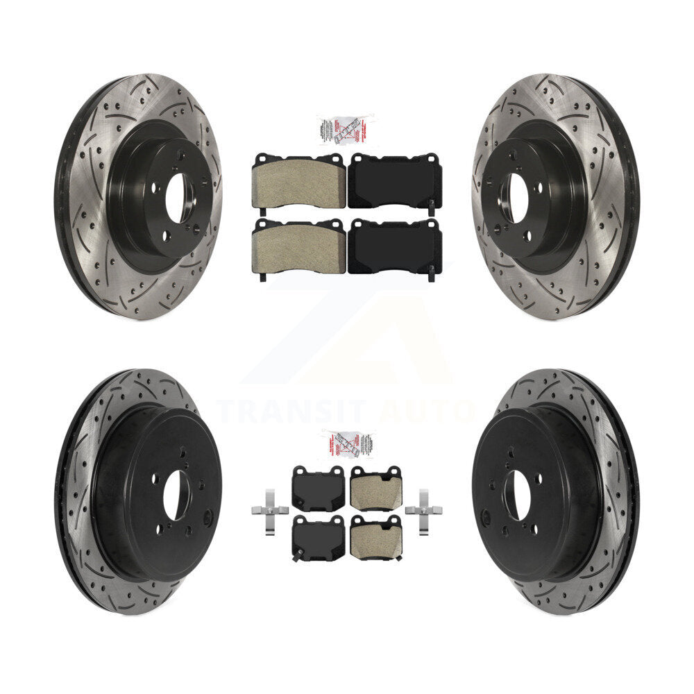 Kit de Rotors de frein à disque de fente de foret de manteau de protection semi-métallique avant et arrière pour Toyota 8
