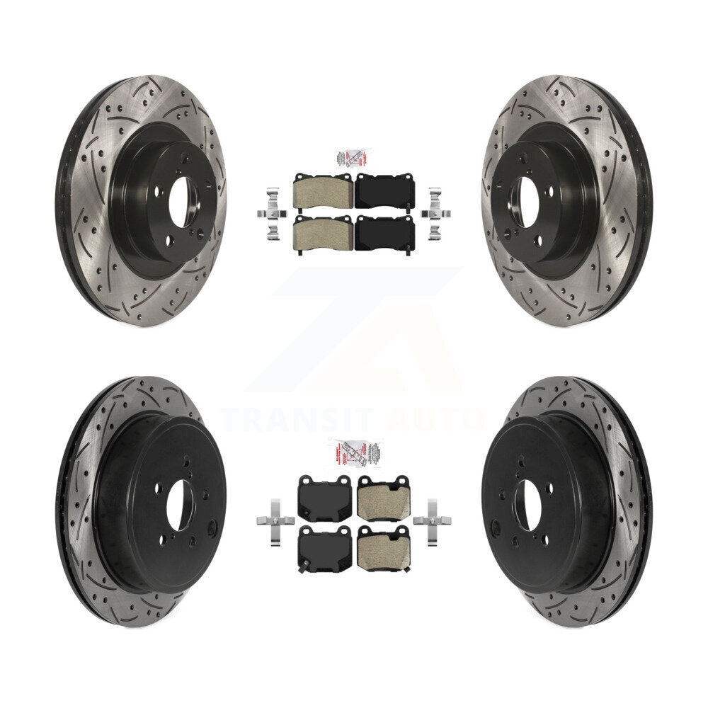 Kit de Rotors de frein à disque de fente de foret de manteau de protection semi-métallique avant et arrière pour Toyota 8