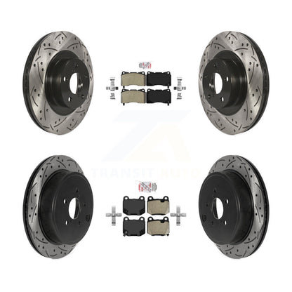 Kit de Rotors de frein à disque de fente de foret de manteau de protection semi-métallique avant et arrière pour Toyota 8