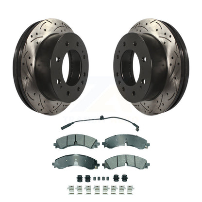 Kit de plaquettes semi-métalliques de Rotor de frein de fente de forage avant pour GMC Chevrolet Sierra 250