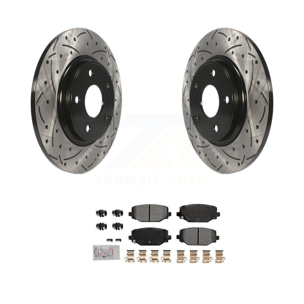 Kit de plaquettes semi-métalliques de Rotor de frein de fente de forage arrière pour Dodge Grand Caravan Town