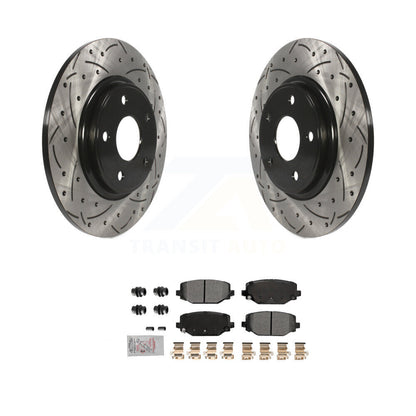 Kit de plaquettes semi-métalliques de Rotor de frein de fente de forage arrière pour Dodge Grand Caravan Town