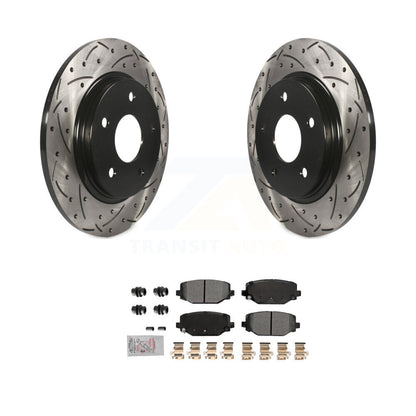 Kit de plaquettes semi-métalliques de Rotor de frein à disque à fente arrière percée pour Dodge Grand Carava