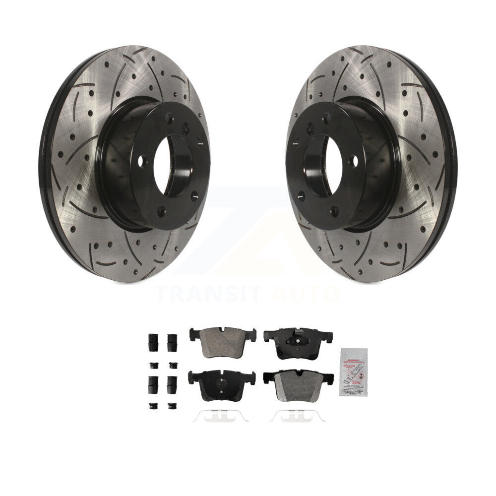 Kit de plaquettes semi-métalliques de Rotor de frein de fente de forage avant pour BMW 328i xDrive 330i 320