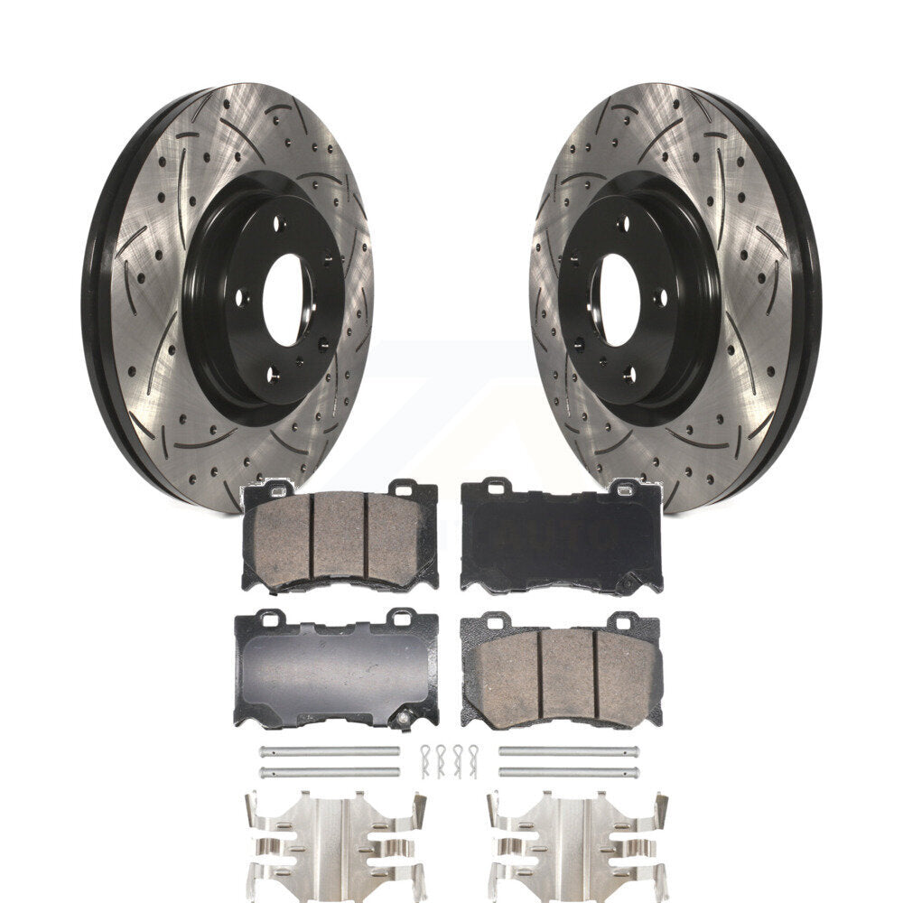 Kit de plaquettes en céramique pour Rotor de frein, fente de perçage avant, pour INFINITI G37 avec frein Brembo