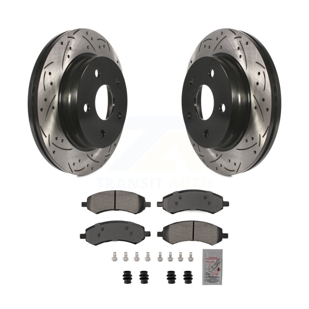 Rotors de frein à fente avant percés, Kit de plaquettes semi-métalliques pour Ram 1500 Classic Dodge