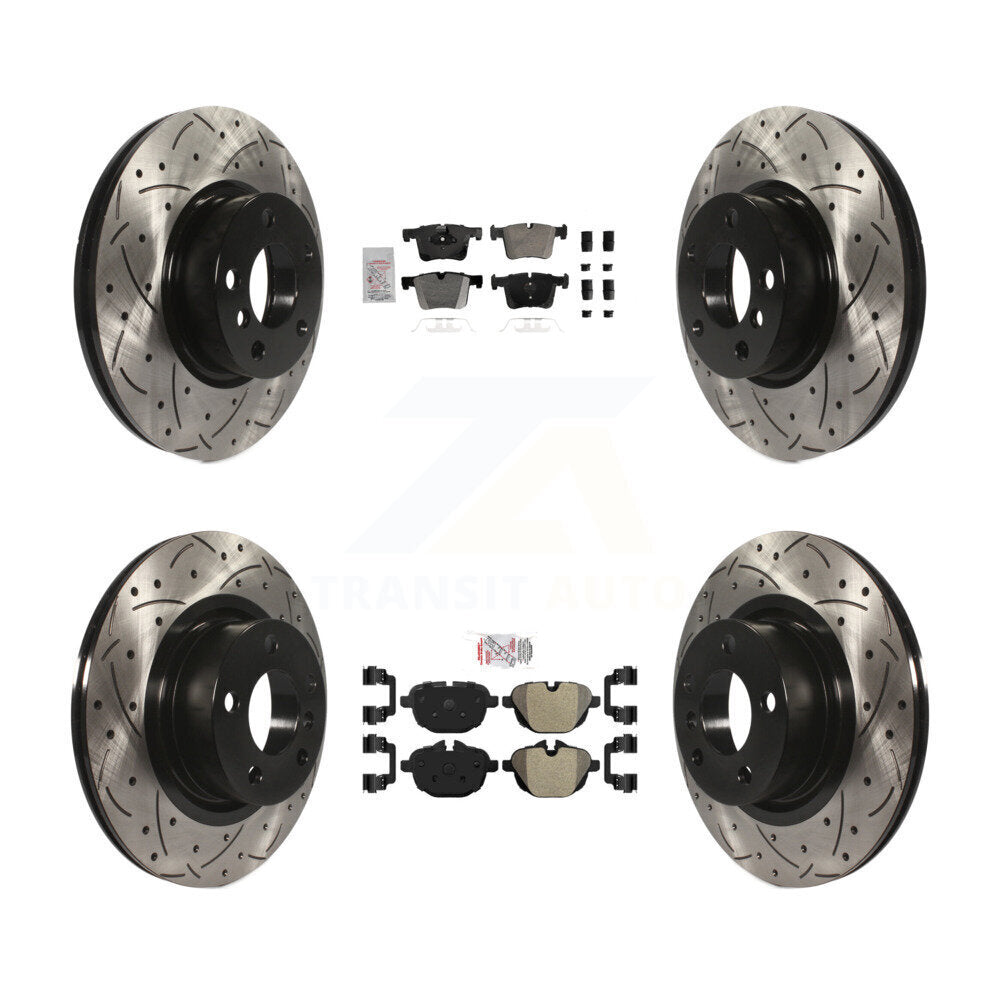 Kit de Rotors de frein à disque de fente de forage de manteau de protection semi-métallique avant et arrière pour BMW X3 X