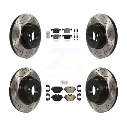 Kit de Rotors de frein à disque de fente de forage de manteau de protection semi-métallique avant et arrière pour BMW X3 X