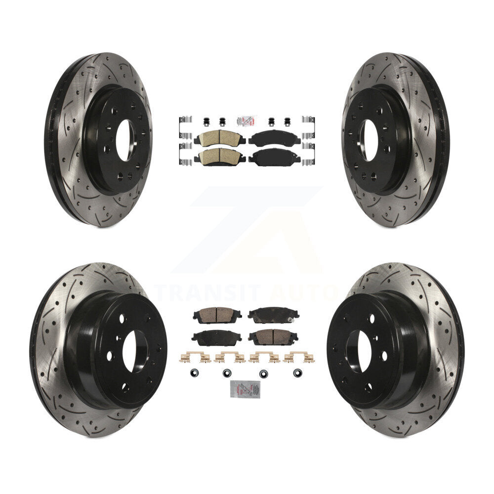 Kit de Rotors de frein à fente de forage de tampon en céramique avant et arrière pour GMC Sierra 1500 Chevrole
