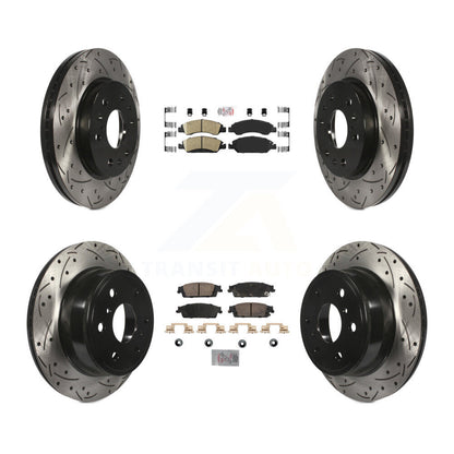 Kit de Rotors de frein à fente de forage de tampon en céramique avant et arrière pour GMC Sierra 1500 Chevrole
