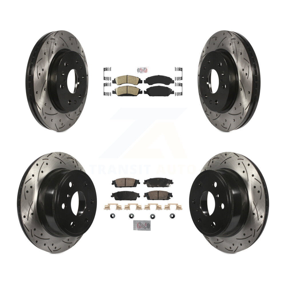Kit de Rotors de frein à fente de forage de tampon en céramique avant et arrière pour GMC Sierra 1500 Chevrole