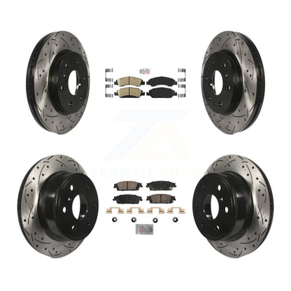 Kit de Rotors de frein à fente de forage de tampon en céramique avant et arrière pour GMC Sierra 1500 Chevrole