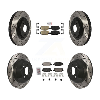 Kit de Rotor de frein à fente de forage en céramique avant et arrière, pour Hyundai Santa Fe Sport Ki