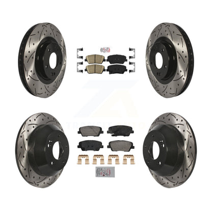 Kit de Rotor de frein à fente de forage en céramique avant et arrière, pour Hyundai Santa Fe Sport Ki