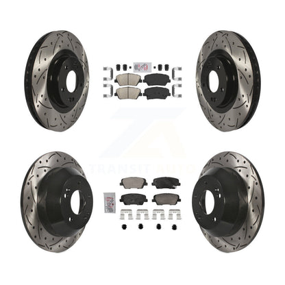 Kit de Rotor de frein à fente de forage en céramique avant et arrière, pour Hyundai Santa Fe Sport Ki