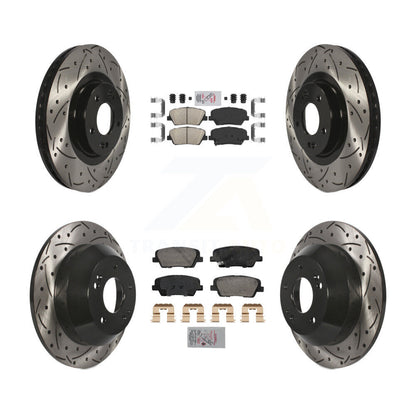 Kit de Rotor de frein à fente de forage en céramique avant et arrière, pour Hyundai Santa Fe Sport Ki