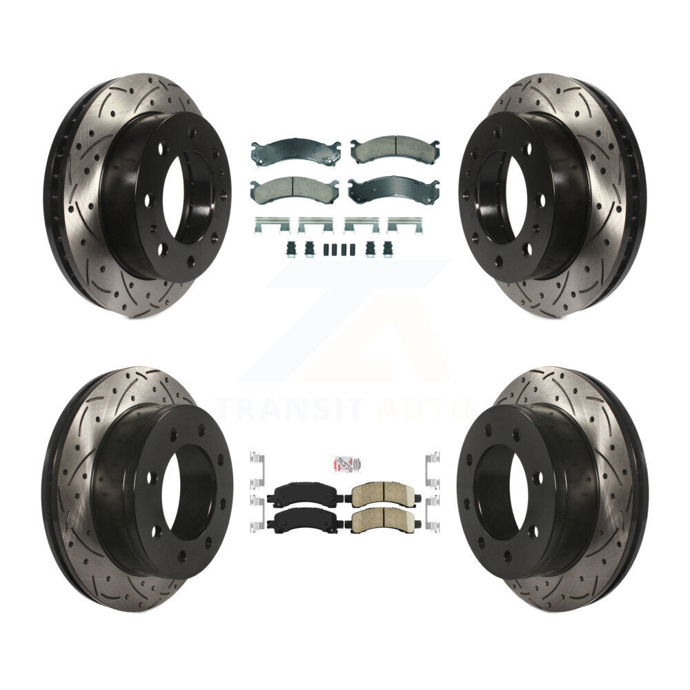 Kit de Rotors de frein à fente de forage de tampon en céramique avant et arrière pour GMC Savana 2500 Chevrole