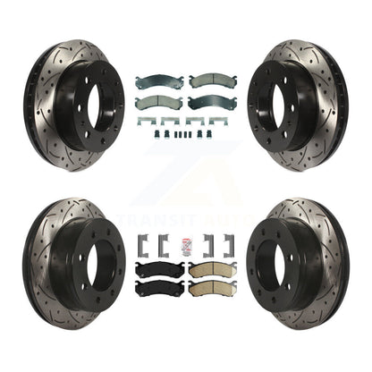 Kit de Rotors de frein à fente de forage de tampon en céramique avant et arrière pour Chevrolet GMC Sierra 250