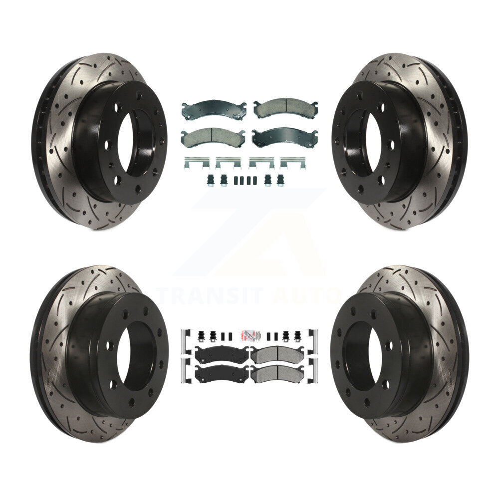 Kit de Rotor de frein à fente de forage de plaquette semi-métallique arrière en céramique avant pour Chevrolet H