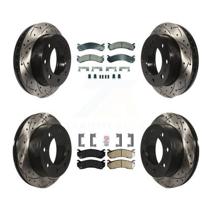 Kit de Rotors de frein à fente de forage de tampon en céramique avant et arrière pour Chevrolet GMC Sierra 250