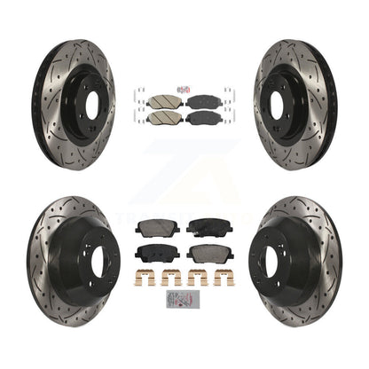 Kit de Rotor de frein à fente percée avec tampons en céramique avant et arrière, pour Hyundai Santa Fe XL 3.3