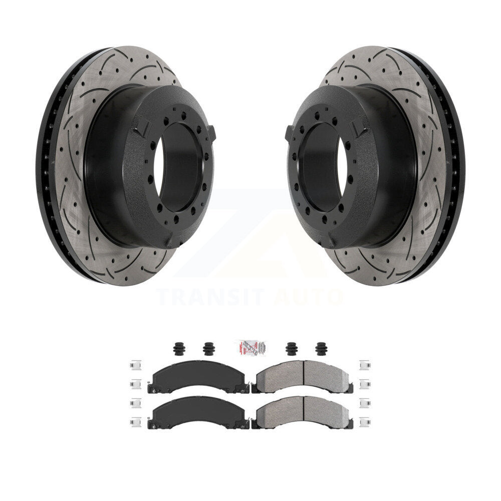 Kit de plaquettes semi-métalliques de Rotor de frein à fente arrière percée pour Ram Dodge Sterling Truc