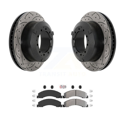 Kit de plaquettes semi-métalliques de Rotor de frein à fente arrière percée pour Ram Dodge Sterling Truc