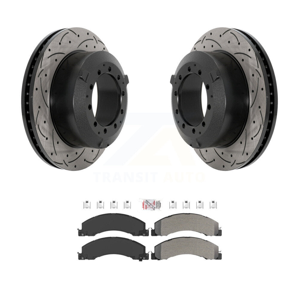 Kit de plaquettes semi-métalliques de Rotor de frein à fente arrière percée pour Ram Dodge Sterling Truc