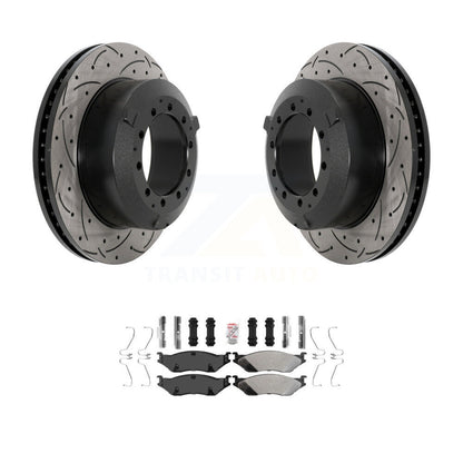 Kit de plaquettes semi-métalliques de Rotor de frein à fente percée arrière, pour Ford F-450 Super Duty I