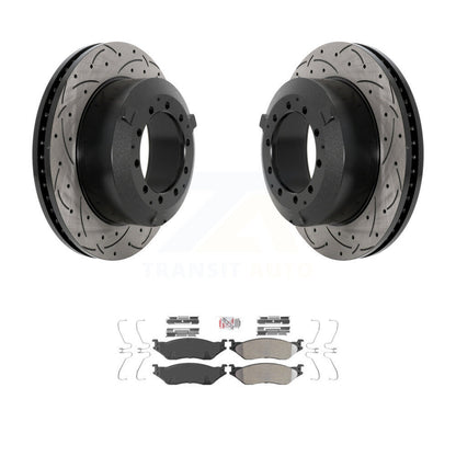 Kit de plaquettes semi-métalliques de Rotor de frein à fente percée arrière, pour Ford F-450 Super Duty I
