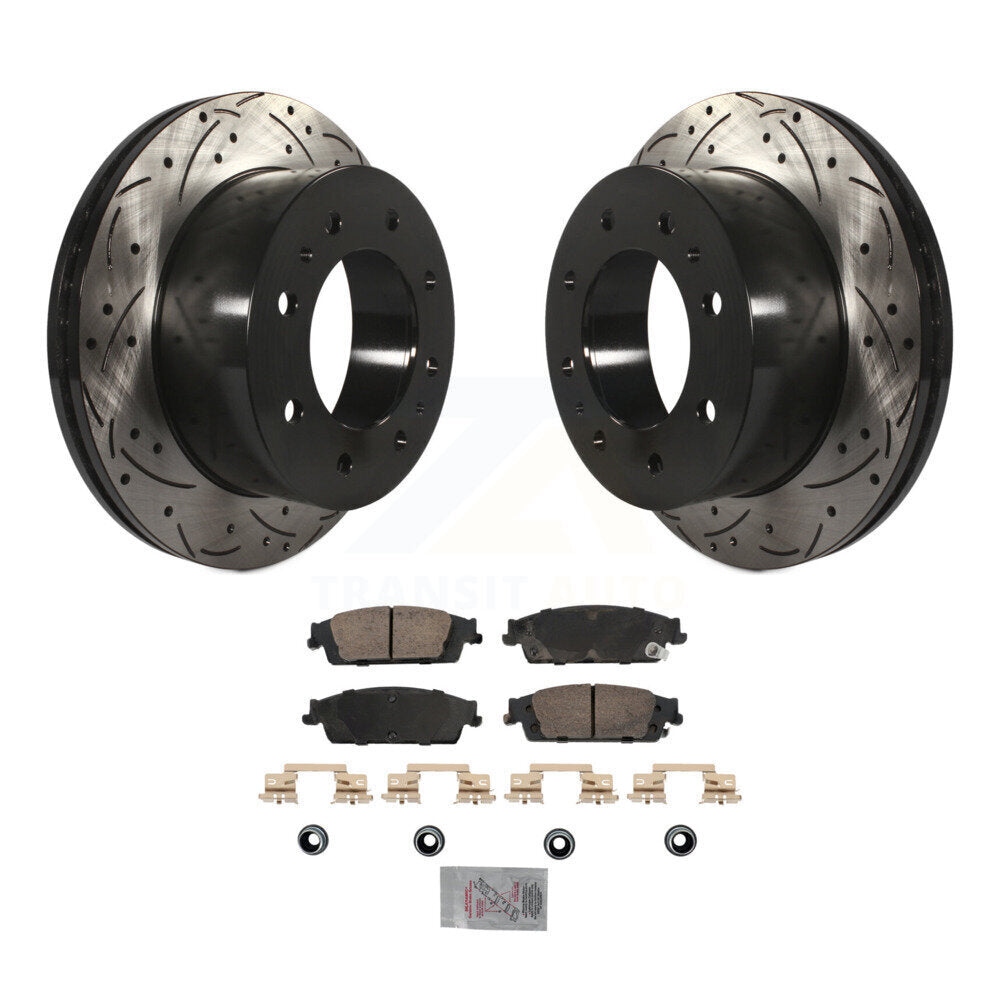 Kit de plaquettes en céramique de Rotor de frein à disque à fente percée à revêtement arrière pour Chevrolet Suburba