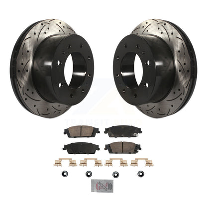 Kit de plaquettes en céramique de Rotor de frein à disque à fente percée à revêtement arrière pour Chevrolet Suburba