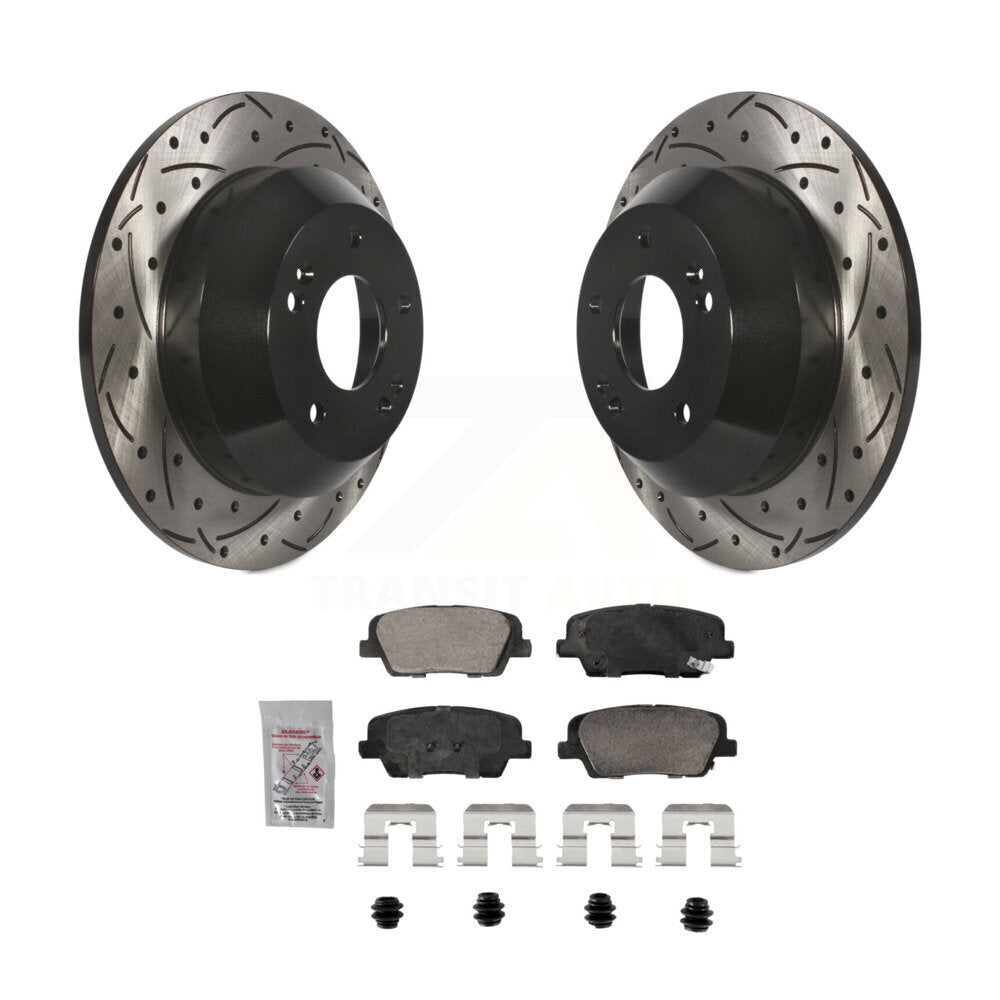 Kit de plaquettes de frein en céramique, Rotors de frein à fente arrière percés pour Hyundai Santa Fe Sport Kia X
