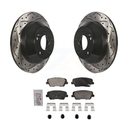 Kit de plaquettes de frein en céramique, Rotors de frein à fente arrière percés pour Hyundai Santa Fe Sport Kia X