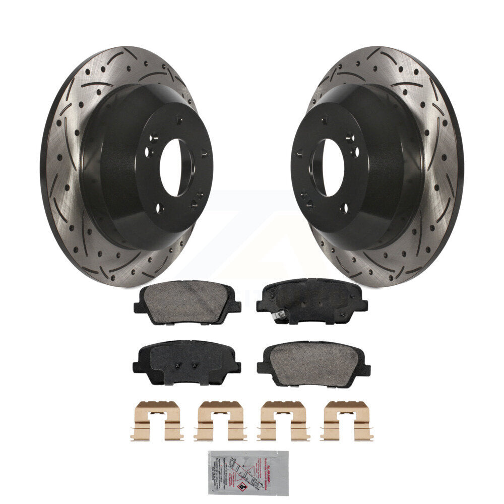 Kit de plaquettes de frein en céramique, Rotors de frein à fente arrière percés pour Hyundai Santa Fe Sport Kia X