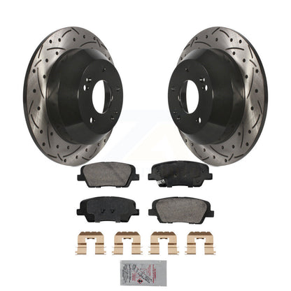 Kit de plaquettes de frein en céramique, Rotors de frein à fente arrière percés pour Hyundai Santa Fe Sport Kia X