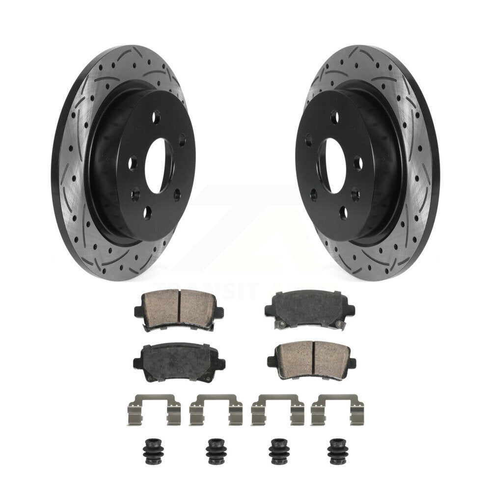 Rotor de frein à fente arrière percé et Kit de plaquettes en céramique pour Chevrolet Malibu Buick Rega