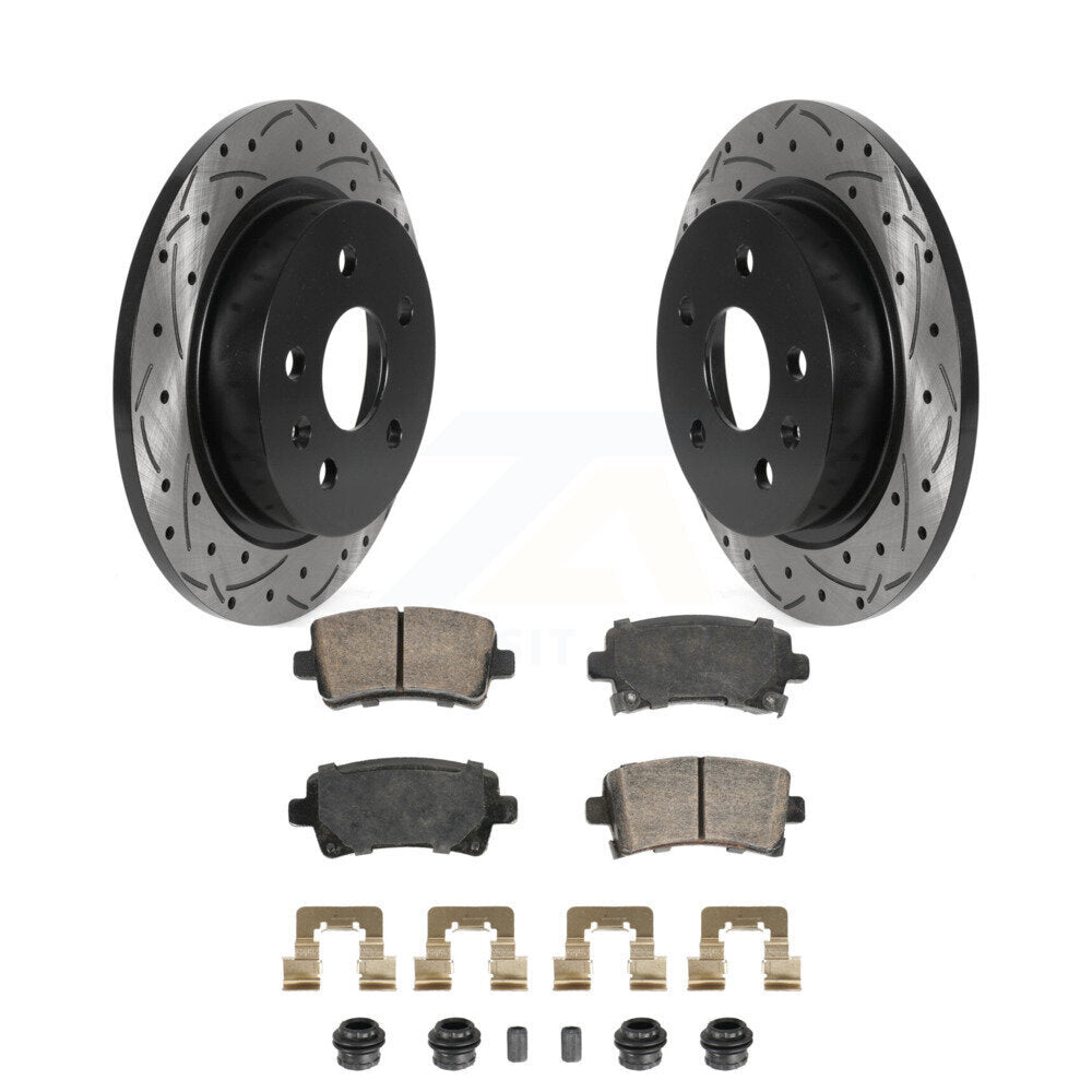 Rotor de frein à fente arrière percé et Kit de plaquettes en céramique pour Chevrolet Malibu Buick Rega