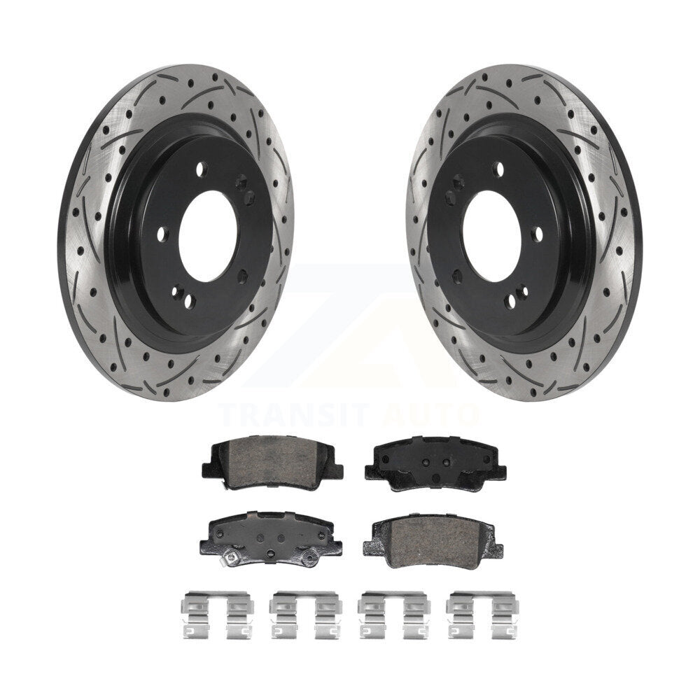 Kit de plaquettes de frein en céramique, Rotors de frein à fente arrière percés pour Hyundai Sonata Kia Niro EV K