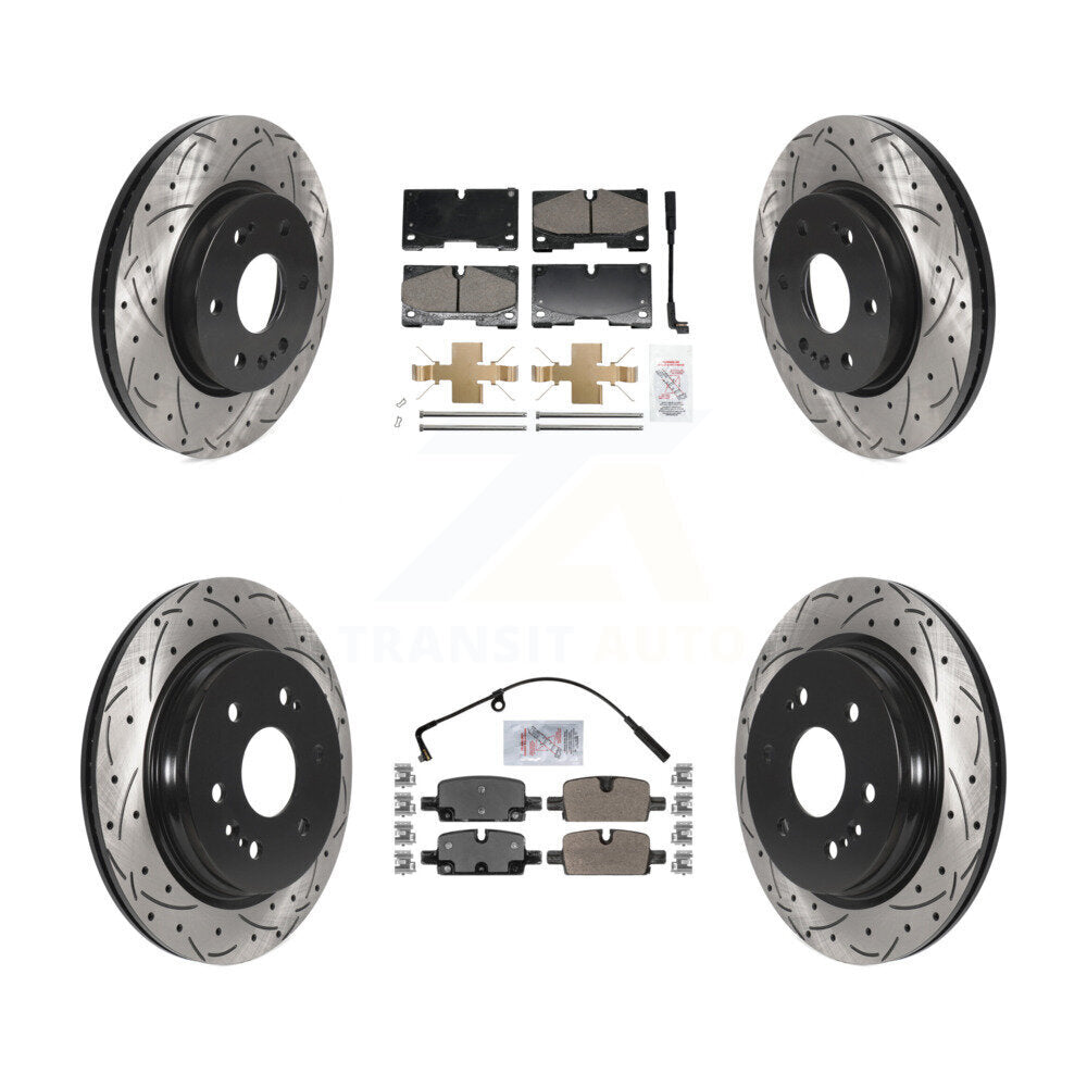 Kit de rotors de frein à fente de forage semi-métallique avant en céramique et arrière pour GMC 1500 X