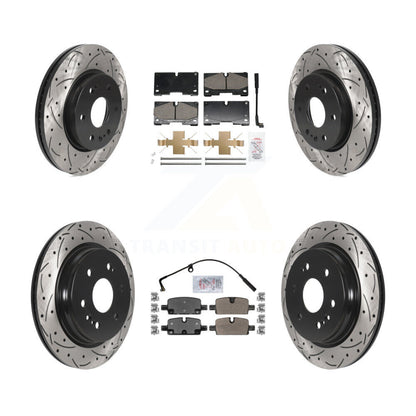 Kit de rotors de frein à fente de forage semi-métallique avant en céramique et arrière pour GMC 1500 X