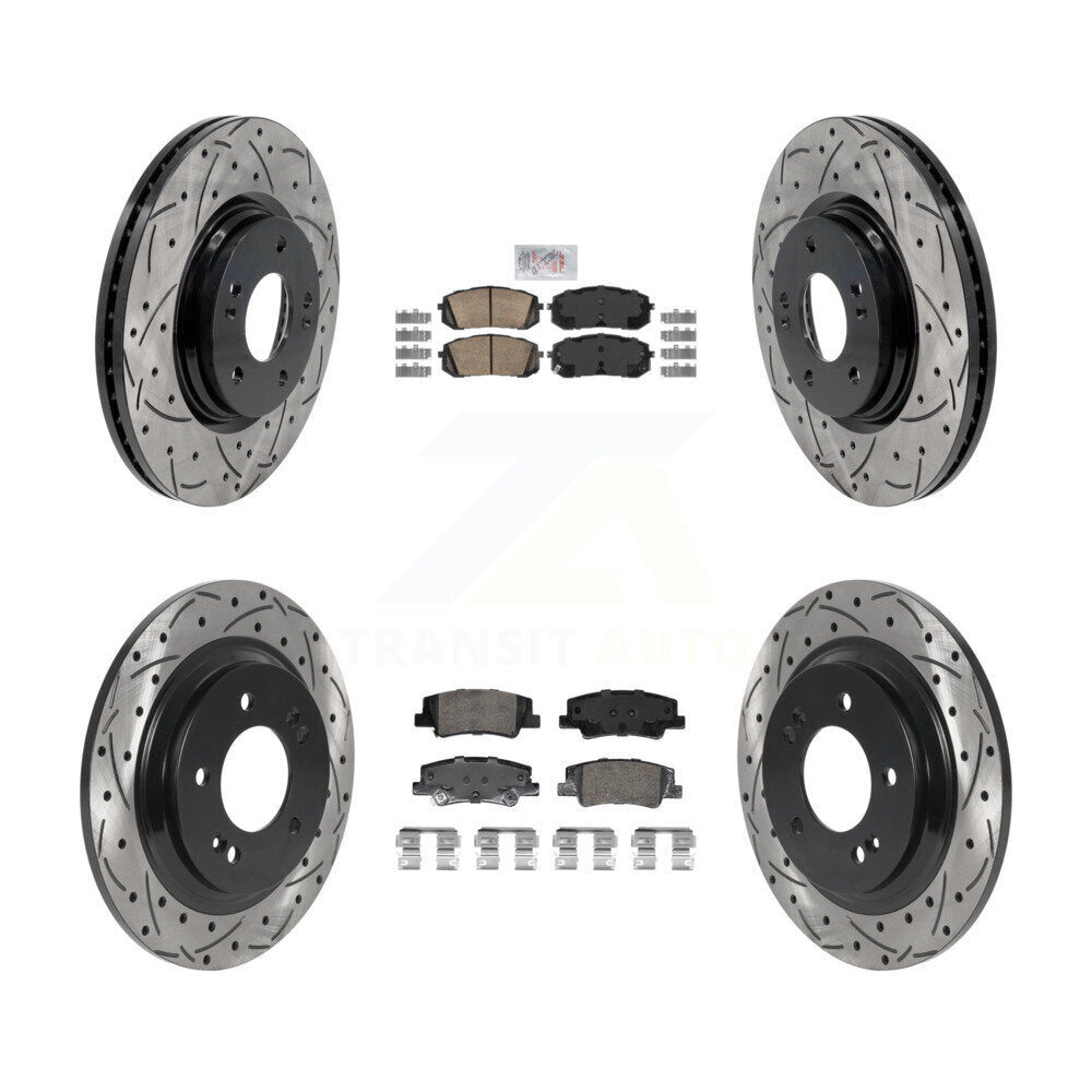 Kit de Rotor de frein à fente de forage en céramique avant et arrière, pour Hyundai Sonata Kia Niro E