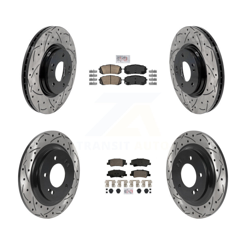 Kit de Rotor de frein à fente de forage en céramique avant et arrière, pour Hyundai Sonata Kia Niro E