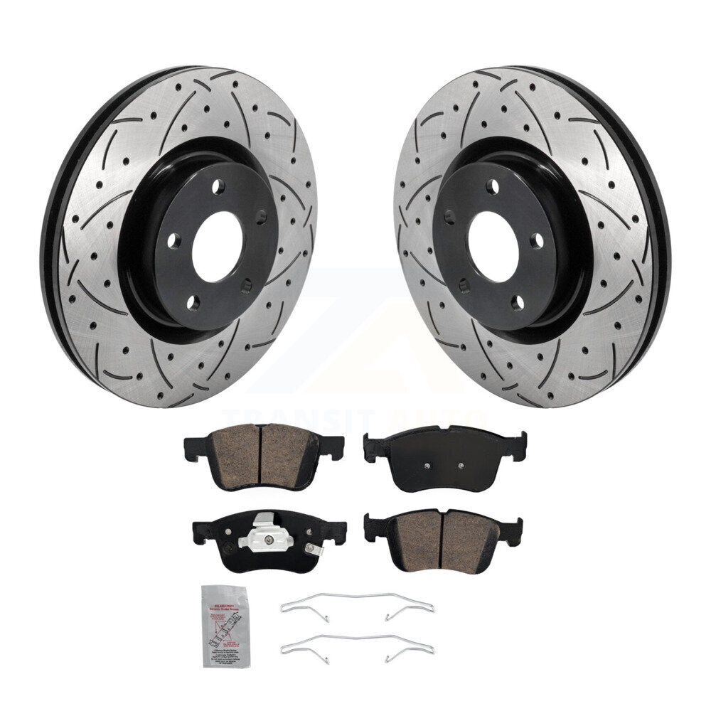 Kit de plaquettes en céramique pour Rotor de frein à disque, fente avant percée, pour Ford Escape Bronco Spor