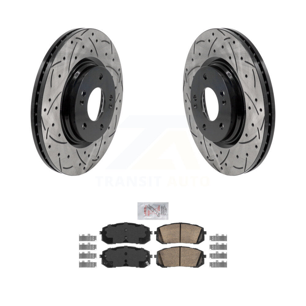 Kit de plaquettes en céramique pour Rotor de frein, fente de perçage avant, pour Hyundai Elantra Sonata Kia Nir