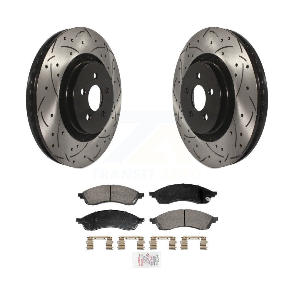 Kit de plaquettes en céramique pour rotors de frein à disque à fente forée avec revêtement avant pour Lincoln Nautilu